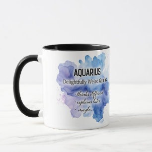 Cute Zodiac Sign Traits/ Aquarius Wrap  Mug