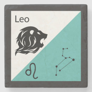 Cute Zodiac Symbol, Sign & Star Layout-Leo Stone Coaster