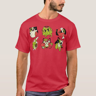 Cute Zombie Animals Koala Octopus Panda Cat Tiger  T-Shirt