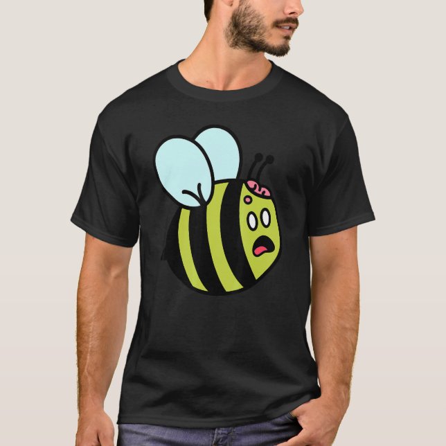 Cute Zombie Bee Zombee Halloween Graphic  Sarcasti T-Shirt (Front)