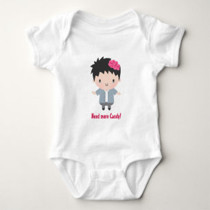 Cute Zombie Boy, Candy, Baby Halloween Bodysuit