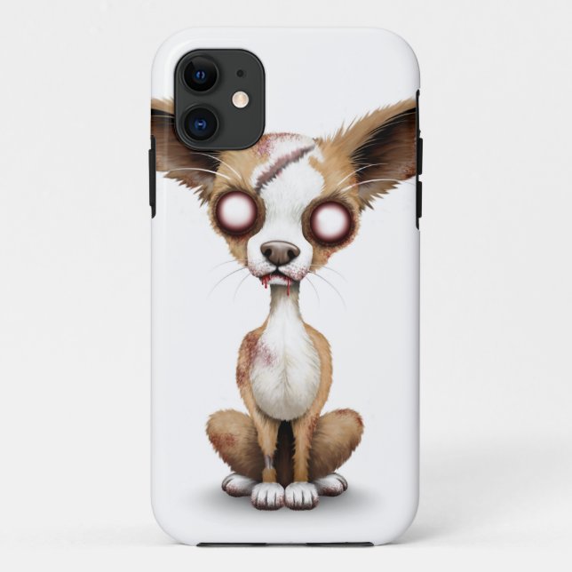 Cute Zombie Chihuahua Puppy Dog White Case-Mate iPhone Case (Back)