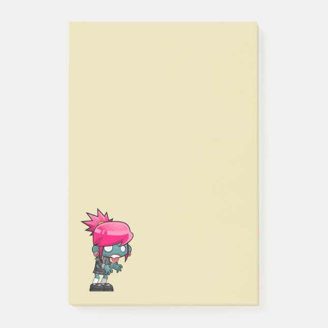Cute Zombie Girl Illustration Post-it Notes (Front)