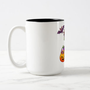 Cute Zombie Halloween Boy Two-Tone Coffee Mug