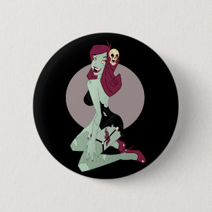 Cute Zombie Pin-Up Girl 6 Cm Round Badge