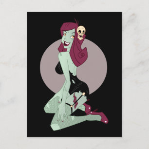 Cute Zombie Pin-Up Girl Postcard