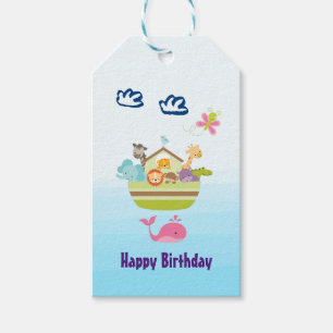Cute Zoo Animal Ark with a Butterfly and Whale Gift Tags