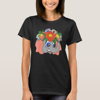 Cute Zoo Animal  Garden Flowers Africa Safari Elep T-Shirt