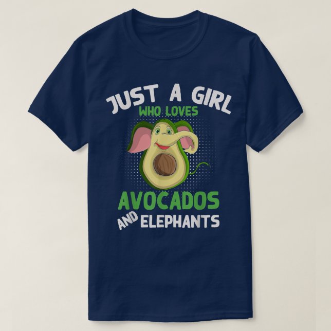 Cute Zoo Animal Just A Girl Who Loves Avocados And T-Shirt (Design Front)