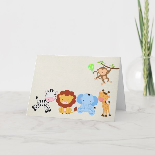 Cute Zoo Animals Birthday for Child Card (Front)