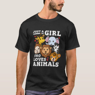 Cute Zoo Animals Elephant & Giraffe Illustration T-Shirt