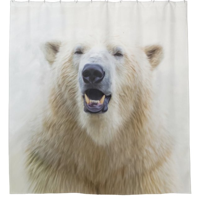 Cute  Zoo Polar Bear Shower Curtain (Front)