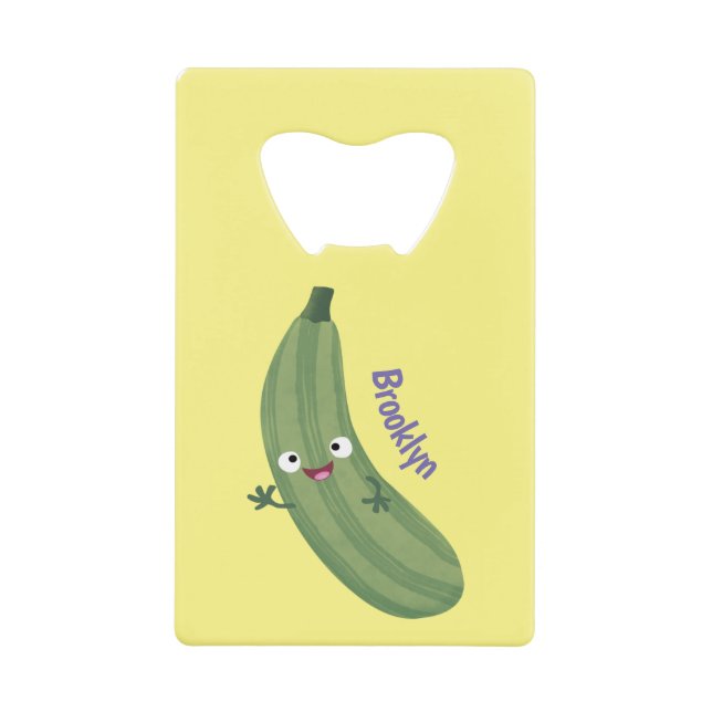 Cute zucchini happy cartoon illustration (Front)