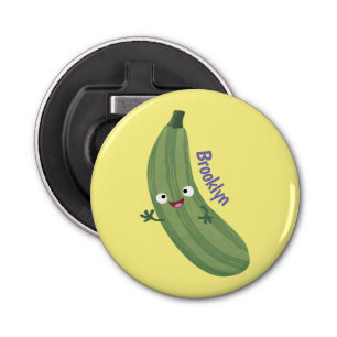 Cute zucchini happy cartoon illustration bottle opener