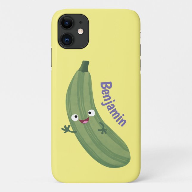 Cute zucchini happy cartoon illustration Case-Mate iPhone case (Back)