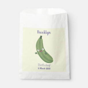 Cute zucchini happy cartoon illustration favour bags