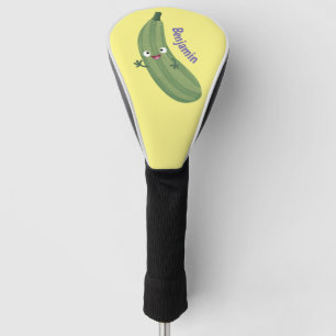Cute zucchini happy cartoon illustration golf head cover
