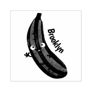 Cute zucchini happy cartoon illustration rubber stamp
