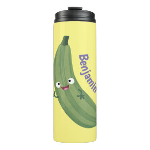 Cute zucchini happy cartoon illustration thermal tumbler