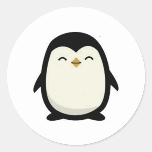 cutebabypenguin classic round sticker (Front)