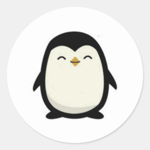 cutebabypenguin classic round sticker
