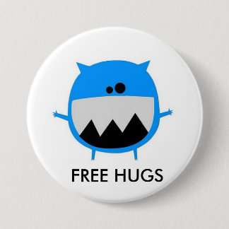 cutebluemonster, FREE HUGS 7.5 Cm Round Badge
