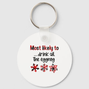 Cutecomfy Most Likely To Drink All The Eggnog Chri Key Ring
