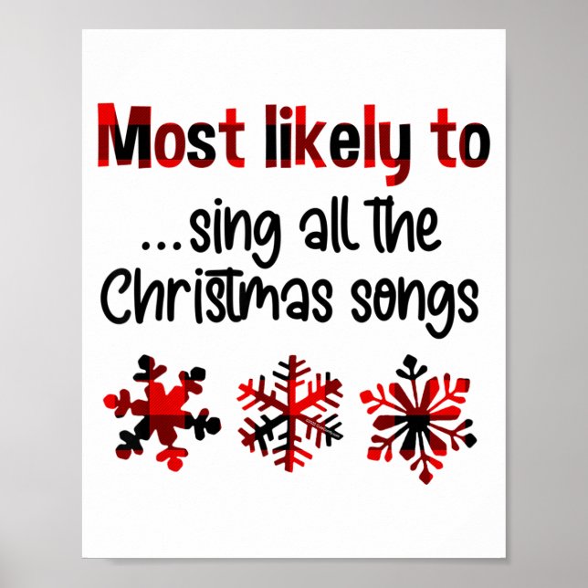 Cutecomfy Most Likely To Sing All The Christmas So Poster (Front)