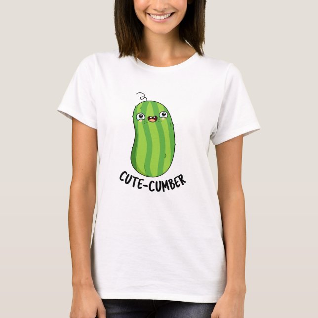 Cutecumber Funny Cucumber Pun T-Shirt (Front)