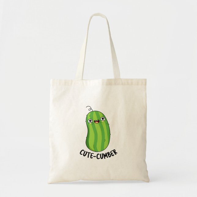Cutecumber Funny Cucumber Pun Tote Bag (Front)