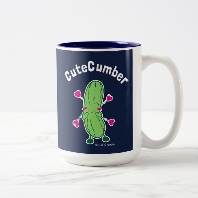 CuteCumber Two-Tone Coffee Mug (Right)