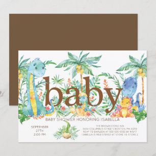 CuteDinosaur Gender Neutral Baby shower Invitation