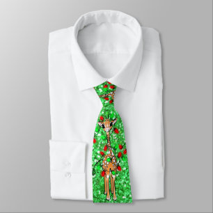 CuteGiraffe twinkle lights green sparkle twinkle Tie