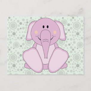 Cutelyn Baby Pink Elephant Postcard