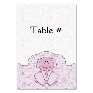 Cutelyn Baby Pink Elephant Table Number