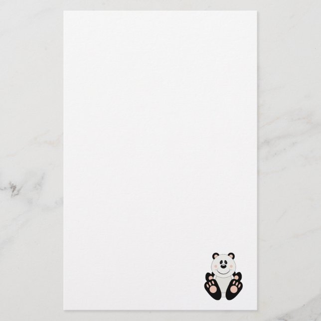 Cutelyn Panda Bear Stationery (Front)