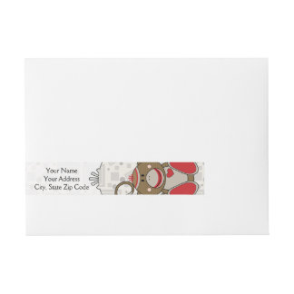 Cutelyn Sock Monkey Wraparound Address Label