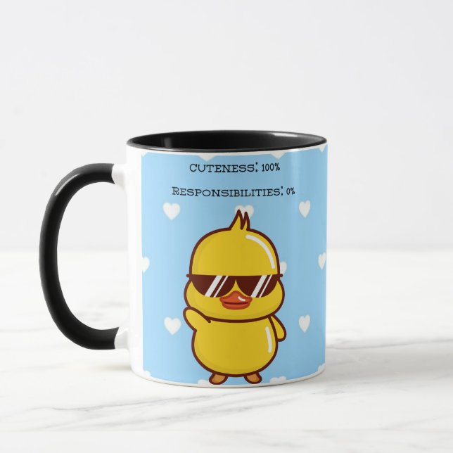 Cuteness 100% Responsibilities 0% | Cute Duck Mug (Left)