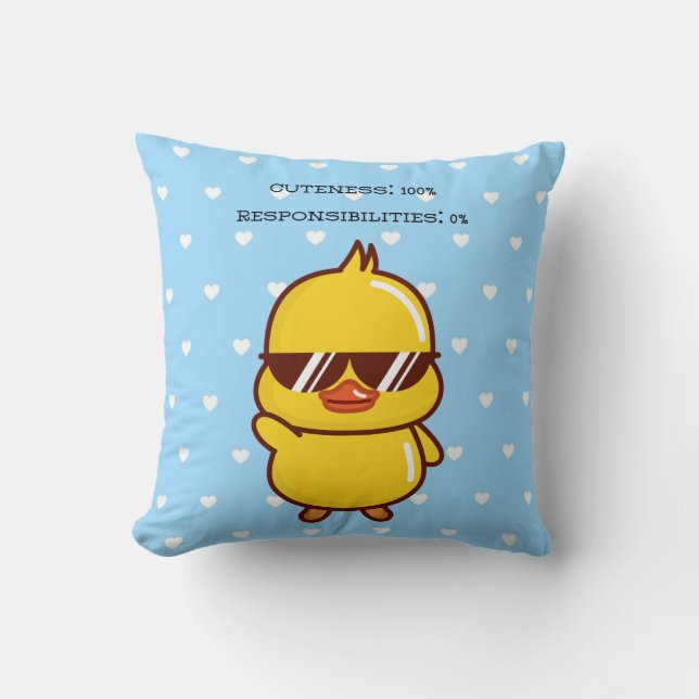 Cuteness 100% Responsibilities 0% | Cute Pilllow Cushion (Front)