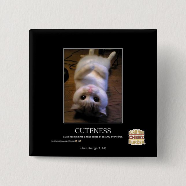 Cuteness 15 Cm Square Badge (Front)