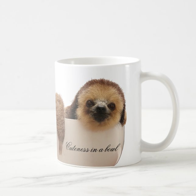 "Cuteness in a Bowl" Sloth Mug (Right)