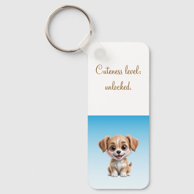 Cuteness Level Keychain – Custom Text & Photo (Front)