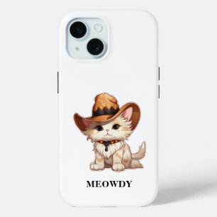Cuteness Overload Meowdy Western Cat  iPhone 15 Case
