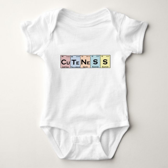 CuTeNeSS periodic elements baby romper Bodysuit (Front)