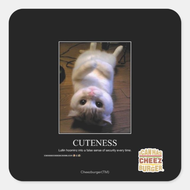 Cuteness Square Sticker (Front)