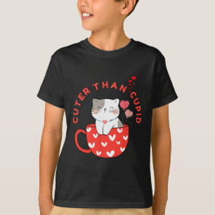 Cuter Than Cupid Kawaii Cat In Mug Fur Mum Kitten T-Shirt
