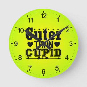 Cuter Than Cupid - Valentines Day Round Clock