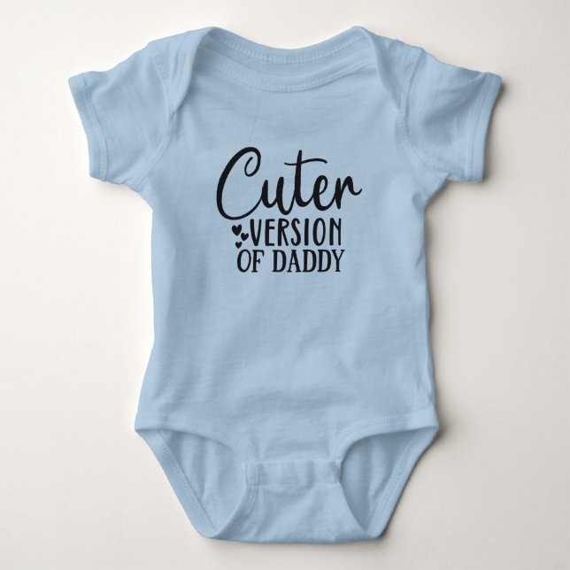Cuter version of Daddy word art Baby Bodysuit (Front)