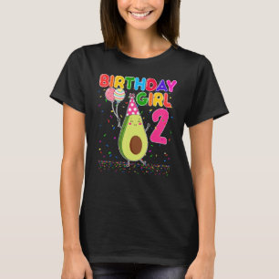 Cutes Avocados 2nd Birthday Girl 2 Years Old Avoca T-Shirt