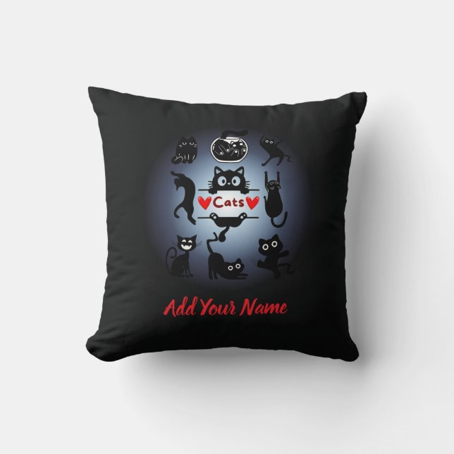 Cutes Cats Throw Pillow (Front)